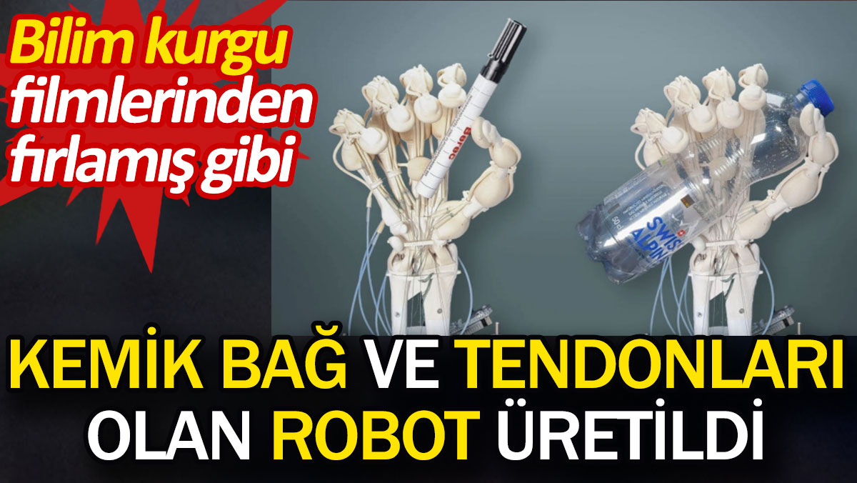 Kemik bağ ve tendonları olan robot üretildi. Bilim kurgu filmlerinden fırlamış gibi