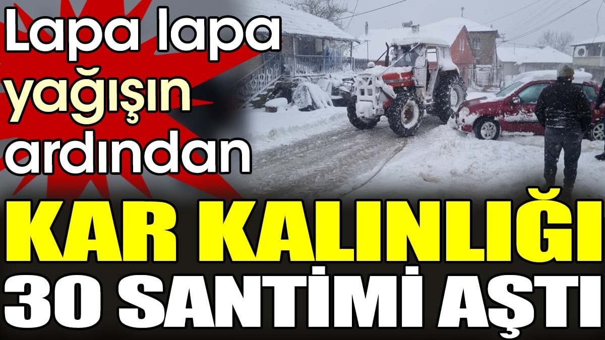 Lapa lapa yağışın ardından kar kalınlığı 30 santimi aştı