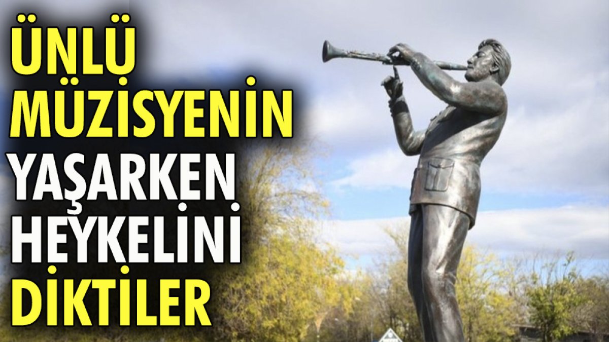 Ünlü müzisyenin yaşarken heykelini diktiler