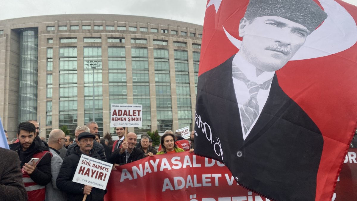 CHP'nin İstanbul Adliyesi önündeki Adalet nöbeti devam ediyor