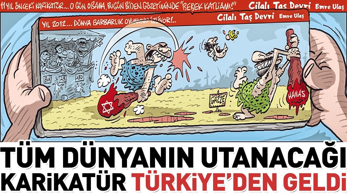 Tüm Dünyanın utanacağı karikatür Türkiye'den geldi. Emre Ulaş çizdi