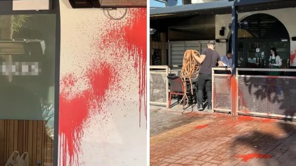 Antalya’da 5 iş yerine kırmızı boyalı saldırı