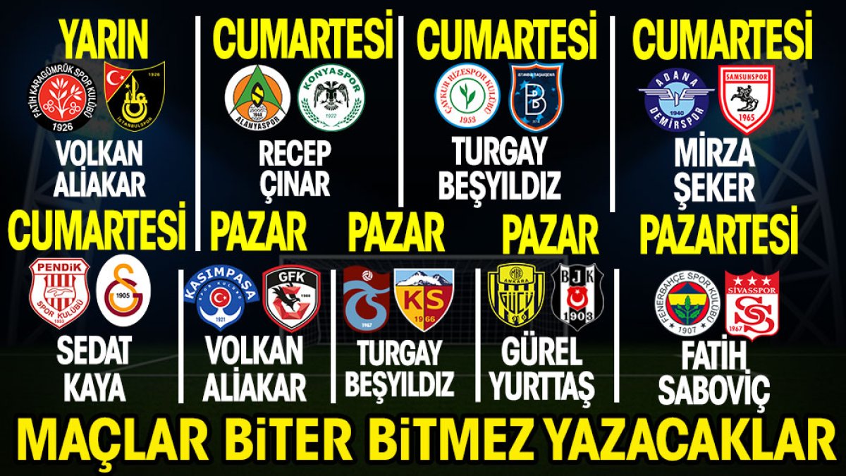 Trendyol Süper Lig'de 14. hafta heyecanı Yeniçağ'da! Maçlar biter bitmez yazacaklar