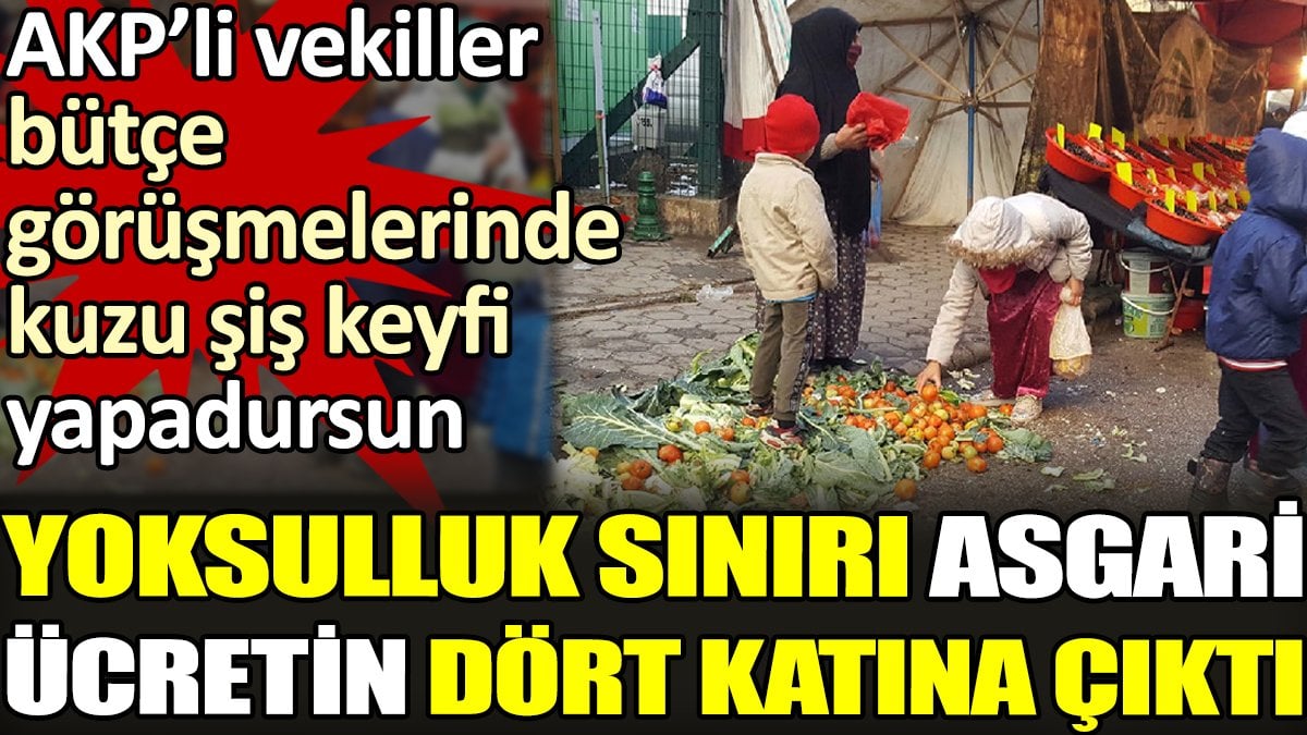 Yoksulluk sınırı asgari ücretin dört katına çıktı. AKP'li vekiller bütçe görüşmelerinde kuzu şiş yapadursun