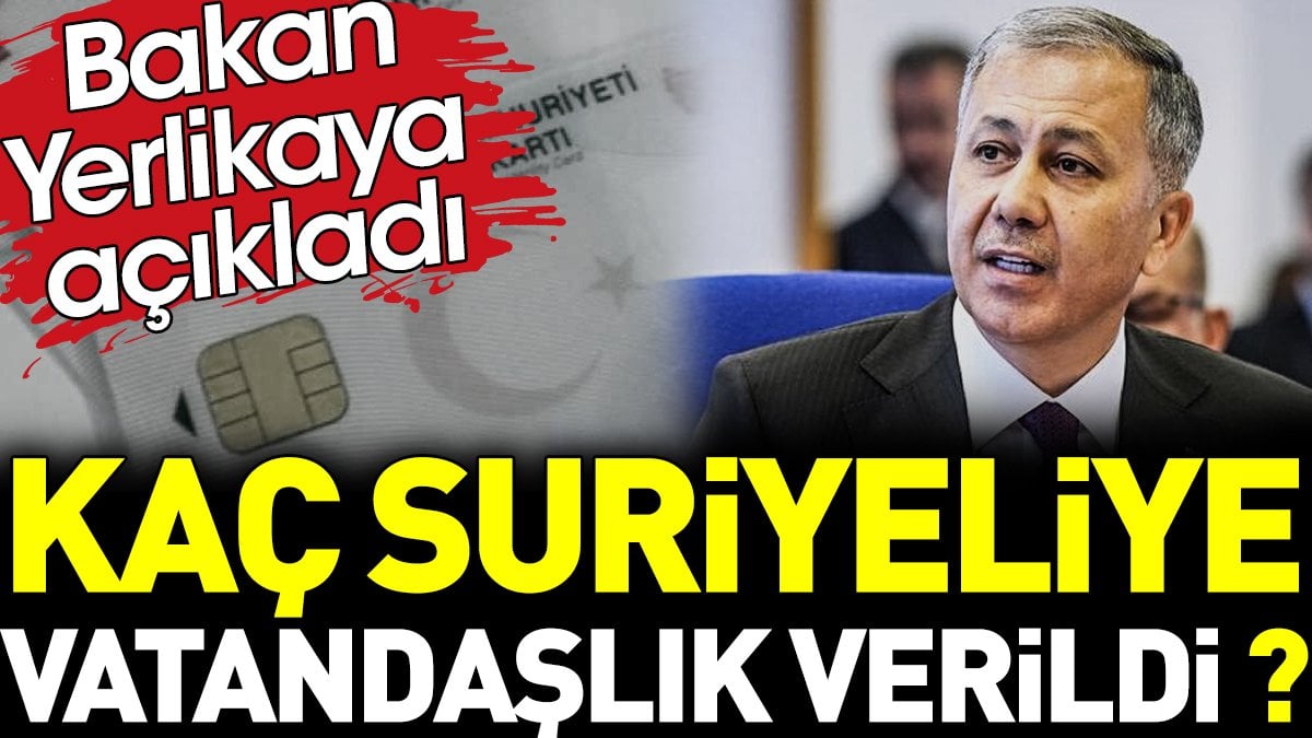 Ali Yerlikaya kaç Suriyeliye vatandaşlık verildiğini açıkladı