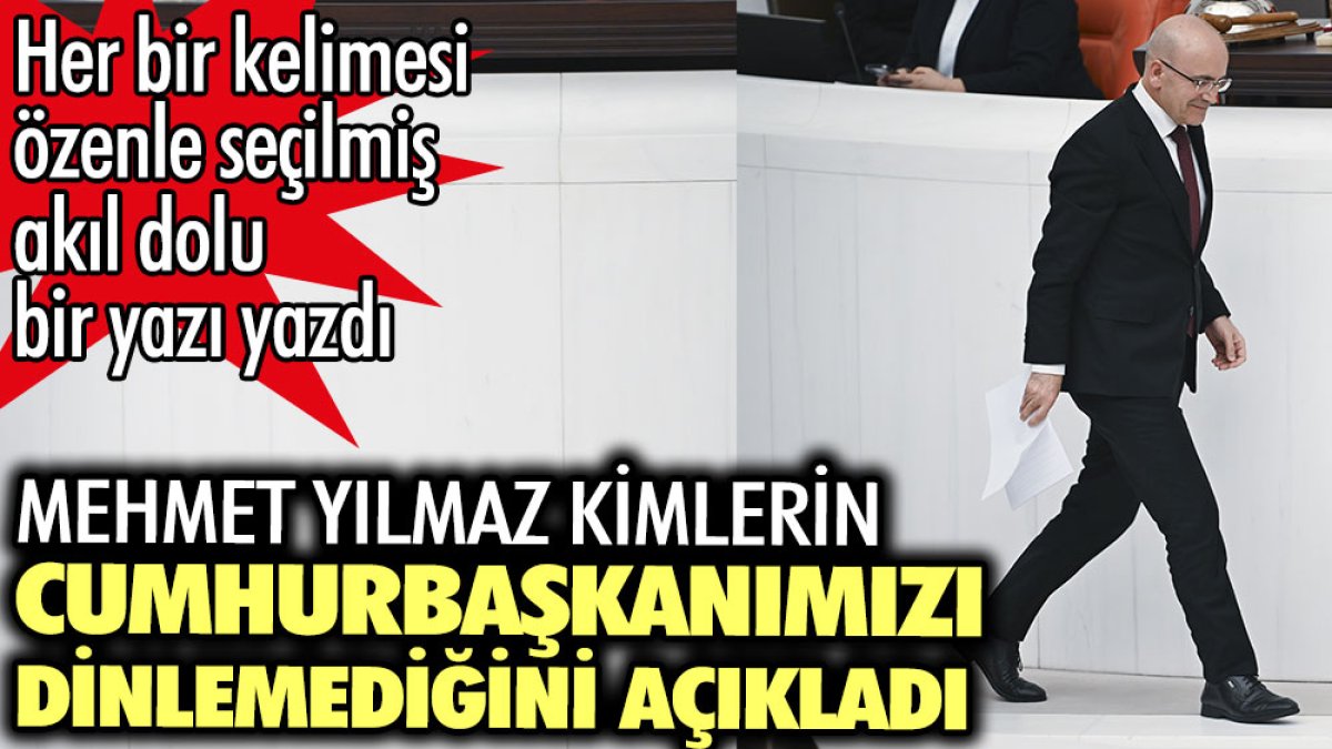 Mehmet Yılmaz kimlerin Cumhurbaşkanımızı dinlemediğini açıkladı. Her bir kelimesi özenle seçilmiş akıl dolu bir yazı