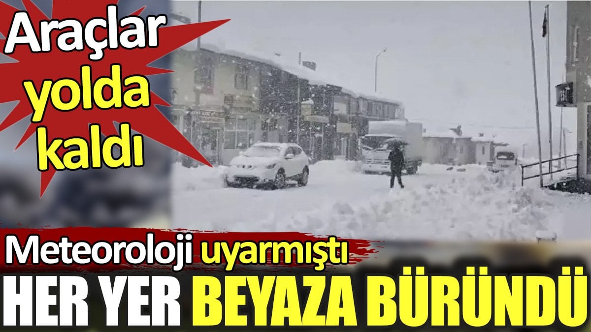 Meteoroloji uyarmıştı. Her yer beyaza büründü. Araçlar yolda kaldı