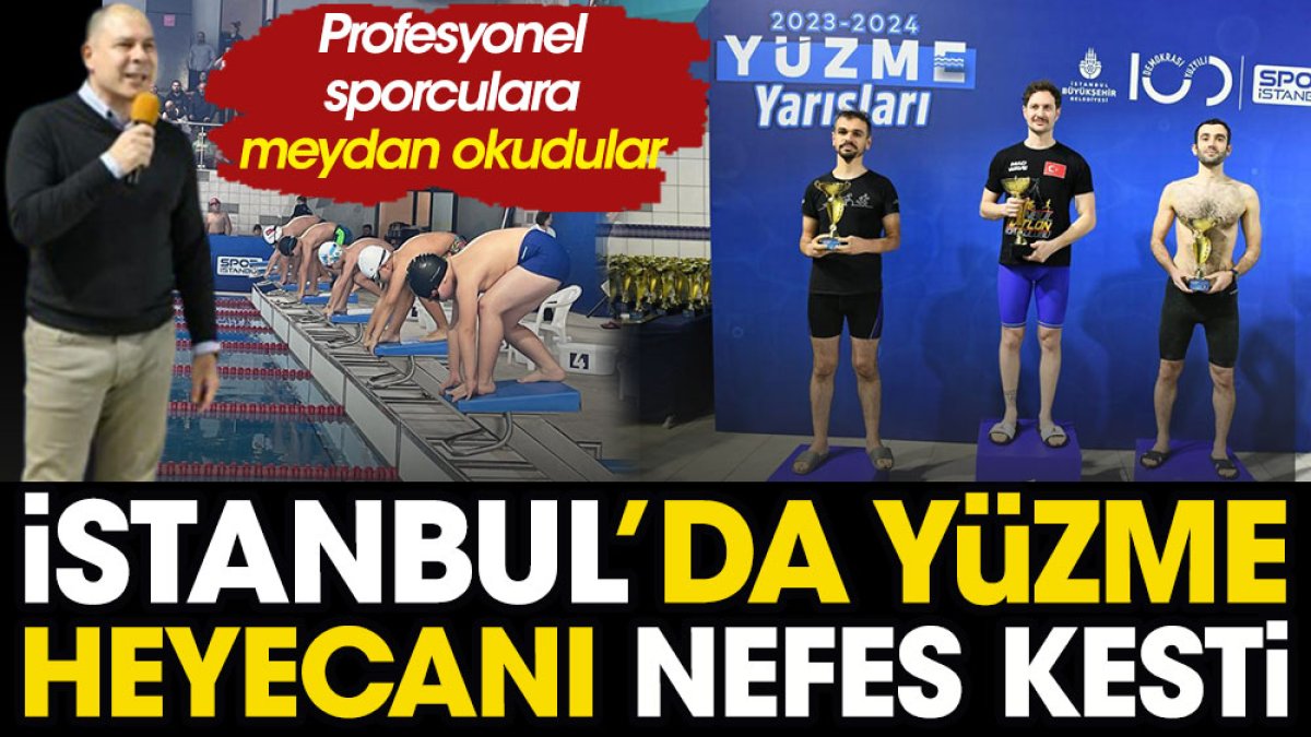 İstanbul Yüzme Yarışları'nda büyük heyecan yaşandı. Profesyonel sporculara meydan okudular
