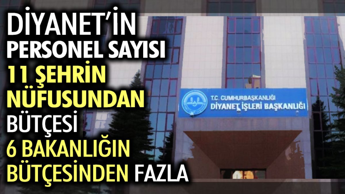 Diyanet’in personel sayısı 11 şehrin nüfusundan bütçesi 6 bakanlığın bütçesinden fazla