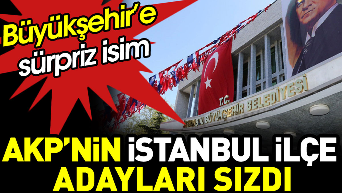 AKP’nin İstanbul ilçe adayları belli oldu. Büyükşehir’e sürpriz aday