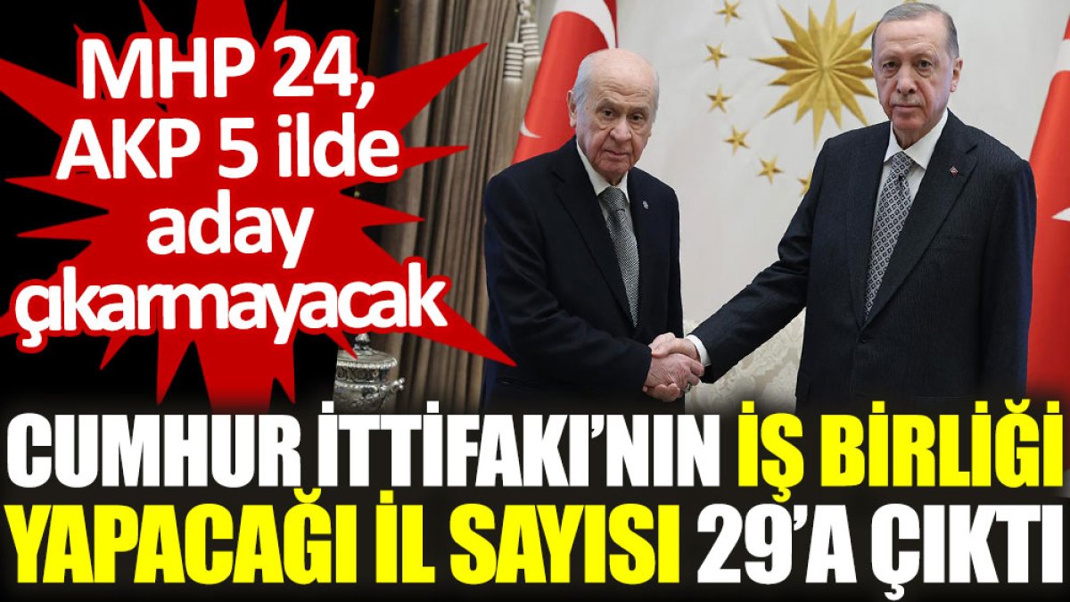 Cumhur İttifakı’nın iş birliği yapacağı il sayısı 29'a çıktı: MHP 24, AKP 5 ilde aday çıkarmayacak