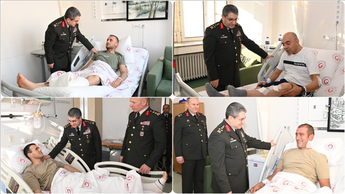 Kara Kuvvetleri Komutanı Bayraktaroğlu'ndan tedavi gören askerlere ziyaret