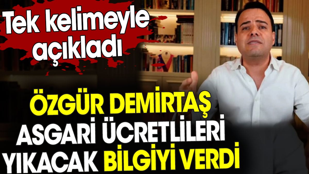 Özgür Demirtaş asgari ücretlileri yıkacak bilgiyi verdi. Tek kelimeyle açıkladı