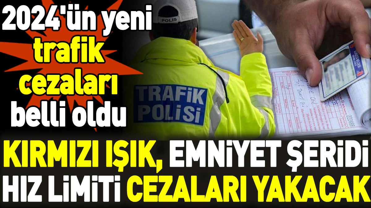 Kırmızı ışık, emniyet şeridi, hız limiti cezaları yakacak. 2024'ün yeni trafik cezaları belli oldu