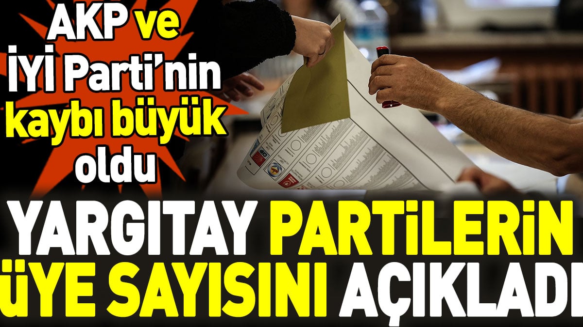 Yargıtay partilerin üye sayısını açıkladı. AKP'nin kaybı büyük oldu