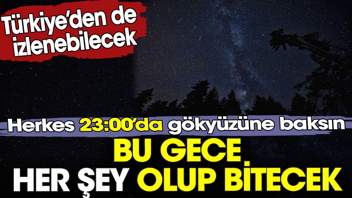 Bu gece yarısı her şey olup bitecek. Türkiye'den de izlenebilecek. Herkes 23.00'da gökyüzüne baksın