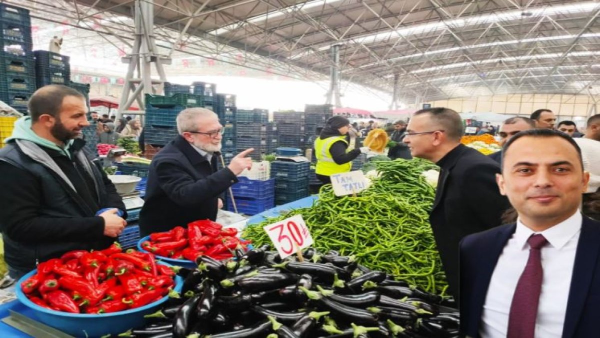 İYİ Parti Aksaray Belediye Başkan Adayı Mustafa Tuğrul Karacaer pazarcı esnafını ziyaret etti.