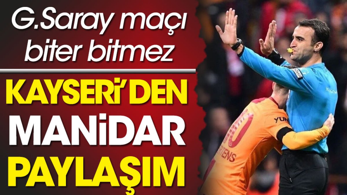 Kayserispor Galatasaray maçını anlatan fotoğrafı paylaştı