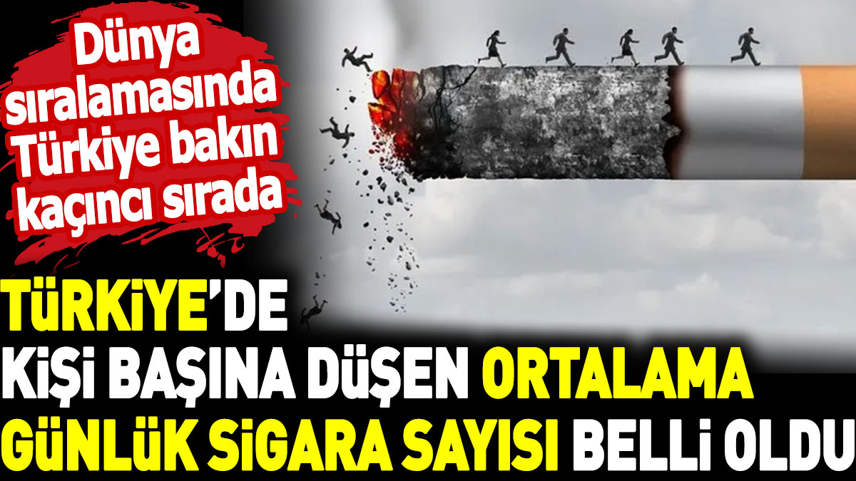 Türkiye'de kişi başına düşen ortalama günlük sigara sayısı belli oldu. Dünya sıralamasında Türkiye bakın kaçıncı sırada