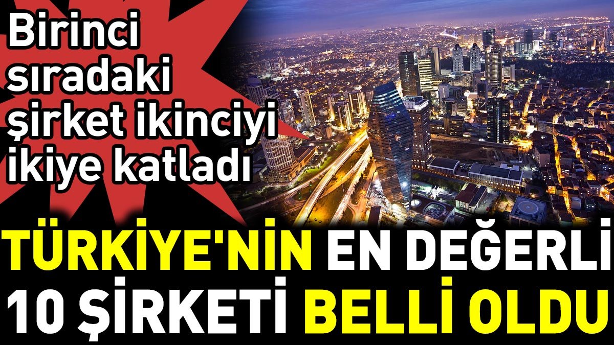 Türkiye'nin en değerli 10 şirketi belli oldu. Birinci sıradaki şirket ikinciyi ikiye katladı