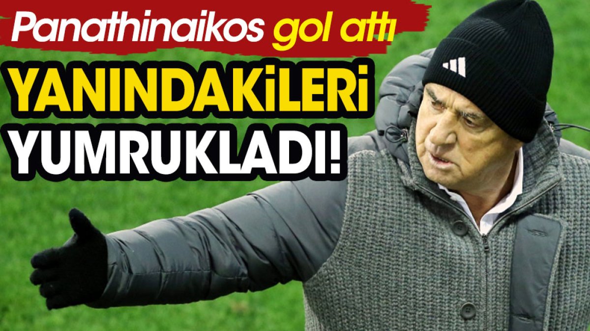 Panathinaikos gol attı Fatih Terim yanındakileri yumrukladı