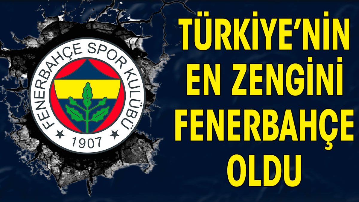 Türkiye'nin en zengini Fenerbahçe oldu