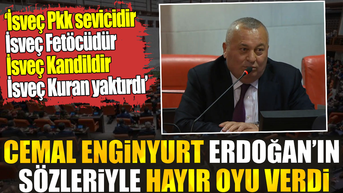 Cemal Enginyurt Erdoğan’ın sözleriyle hayır oyu verdi. Erdoğan’ın geçmişteki İsveç sözlerini tek tek sıraladı