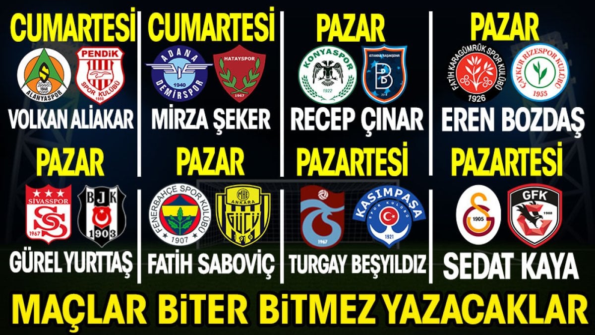 Süper Lig'de heyecan hız kesmeden devam ediyor! Maçlar biter bitmez yazacaklar