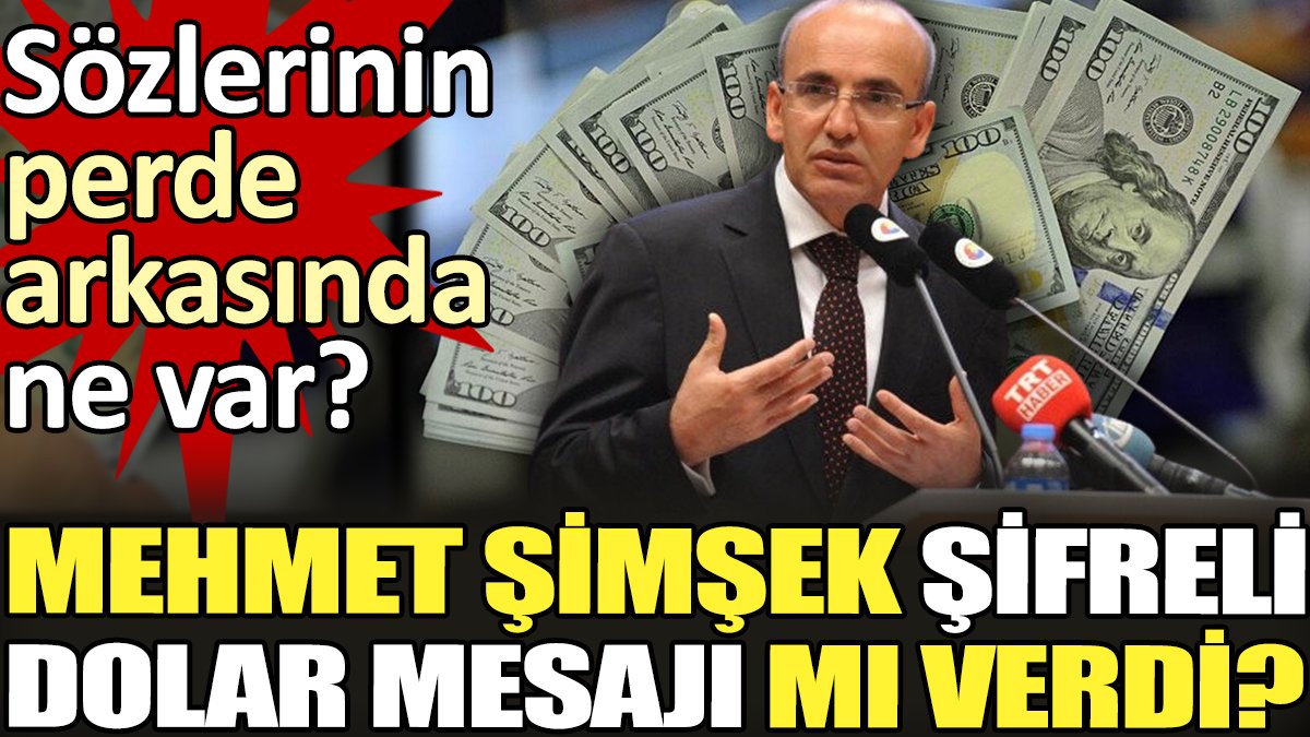 Mehmet Şimşek şifreli dolar mesajı mı verdi?  Sözlerinin perde arkasında ne var?