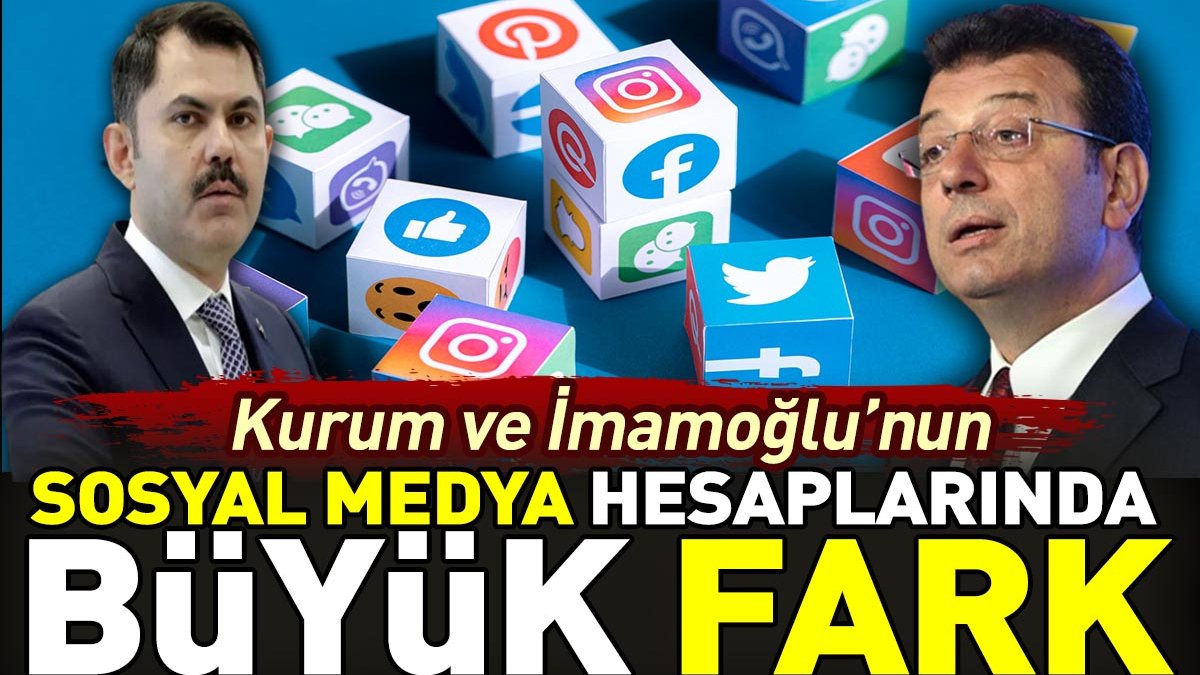 Murat Kurum ve Ekrem İmamoğlu'nun sosyal medya hesaplarında büyük fark