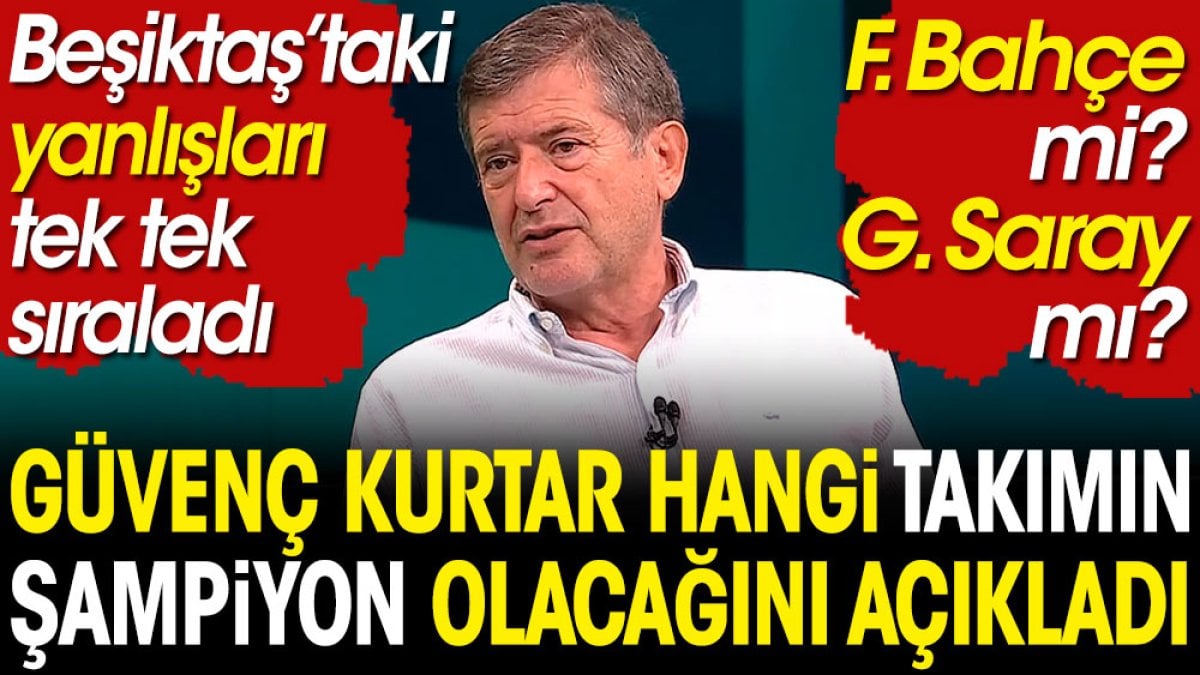 Güvenç Kurtar hangi takımın şampiyon olacağını açıkladı. Beşiktaş'taki yanlışlıkları tek tek sıraladı