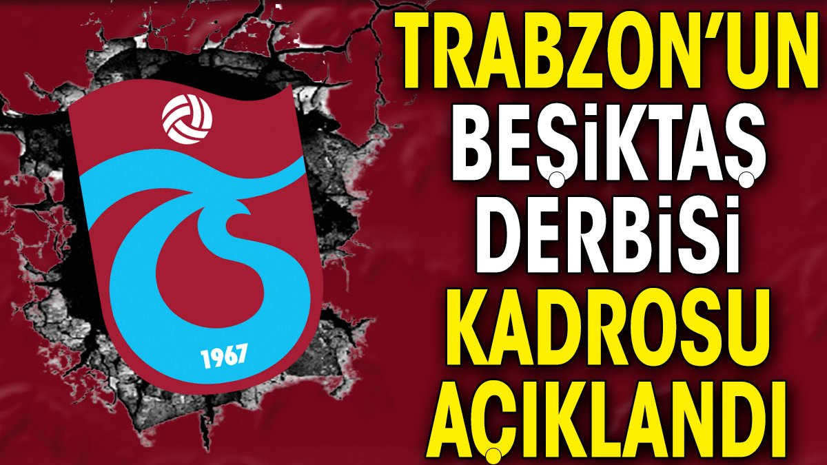 Trabzonspor'un Beşiktaş derbisi kadrosu açıklandı