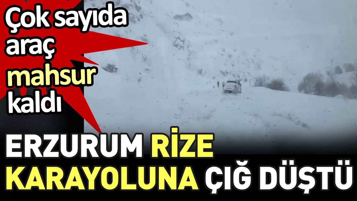 Erzurum-Rize karayoluna çığ düştü