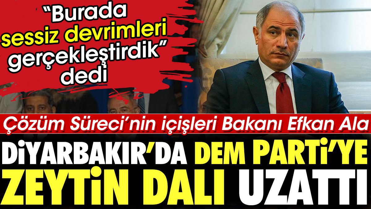 Çözüm Süreci'nin İçişleri Bakanı Efkan Ala Diyarbakır'da DEM Parti'ye zeytin dalı uzattı