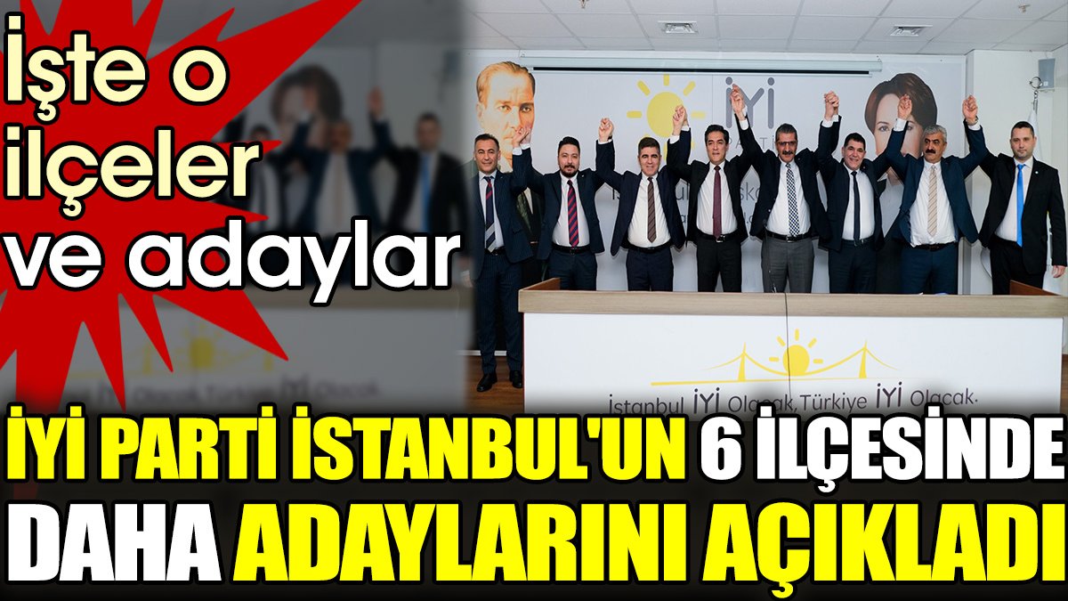 İYİ Parti İstanbul'un 6 ilçesinde daha adaylarını açıkladı. İşte o ilçeler ve adaylar