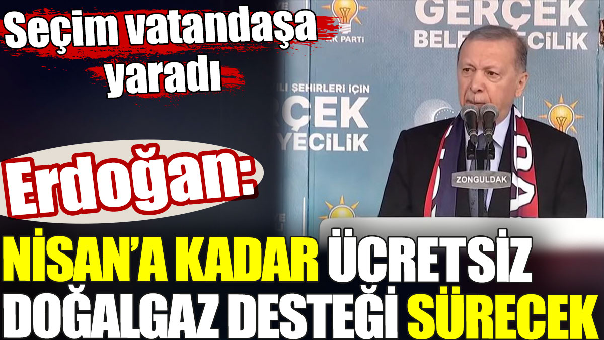 Erdoğan: Nisan'a kadar doğalgaz desteği sürecek. Seçim vatandaşa yaradı