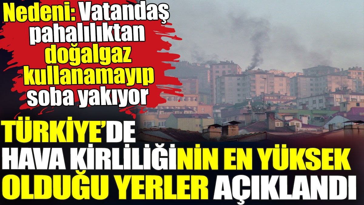 Hava kirliliğinin en yüksek olduğu yerler açıklandı. Nedeni: Vatandaş pahalılıktan doğalgaz değil soba kullanıyor