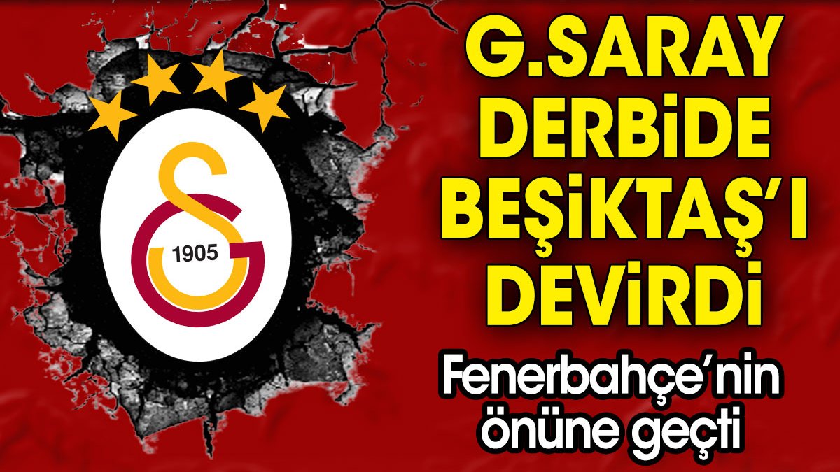 Galatasaray derbide Beşiktaş'ı geriden gelip yendi. Fenerbahçe'nin önünde liderliğe oturdu
