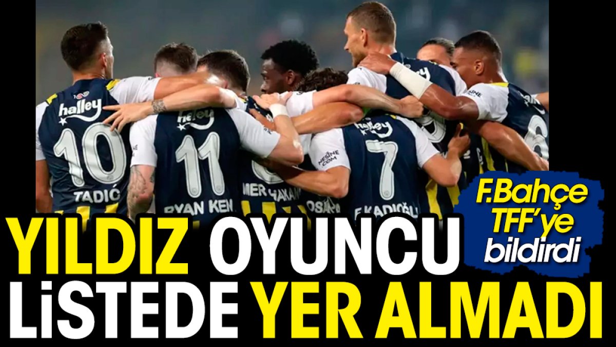 Fenerbahçe'nin TFF'ye verdiği listede yıldız oyuncu yer almadı