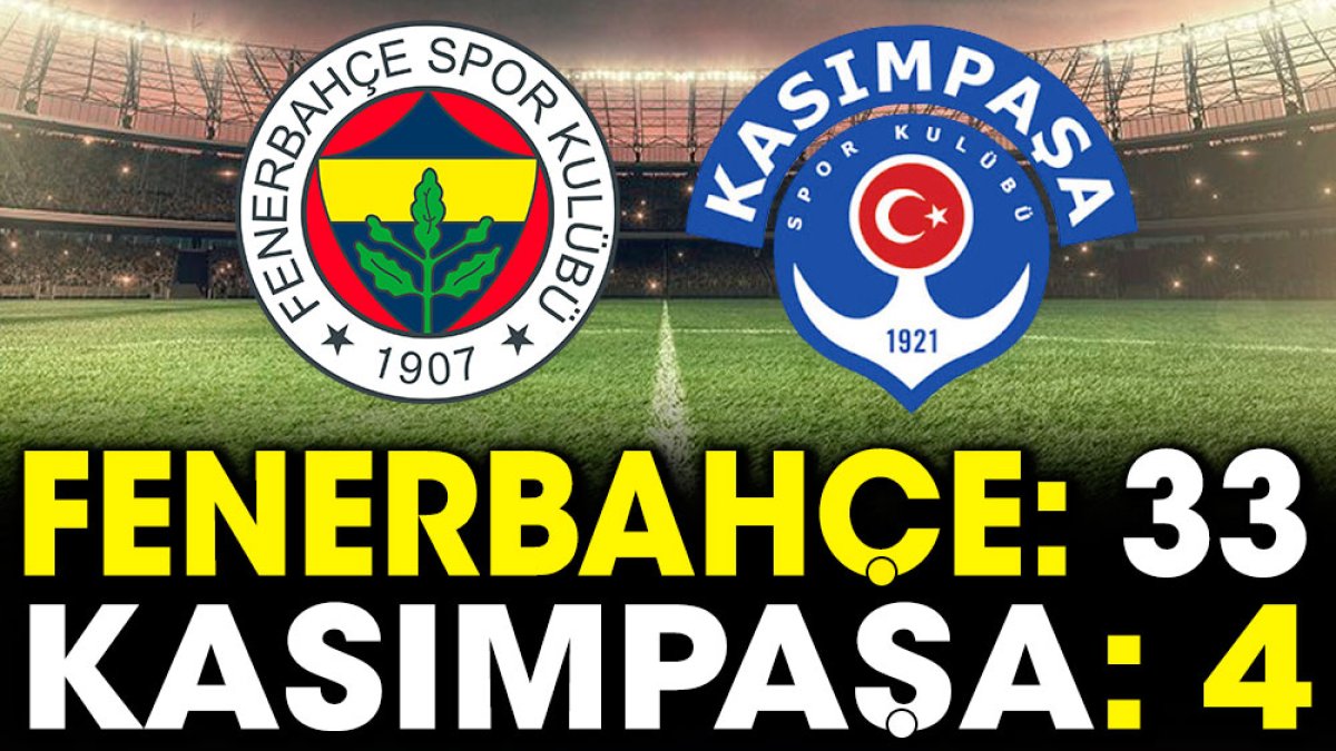 Fenerbahçe: 33 Kasımpaşa: 4