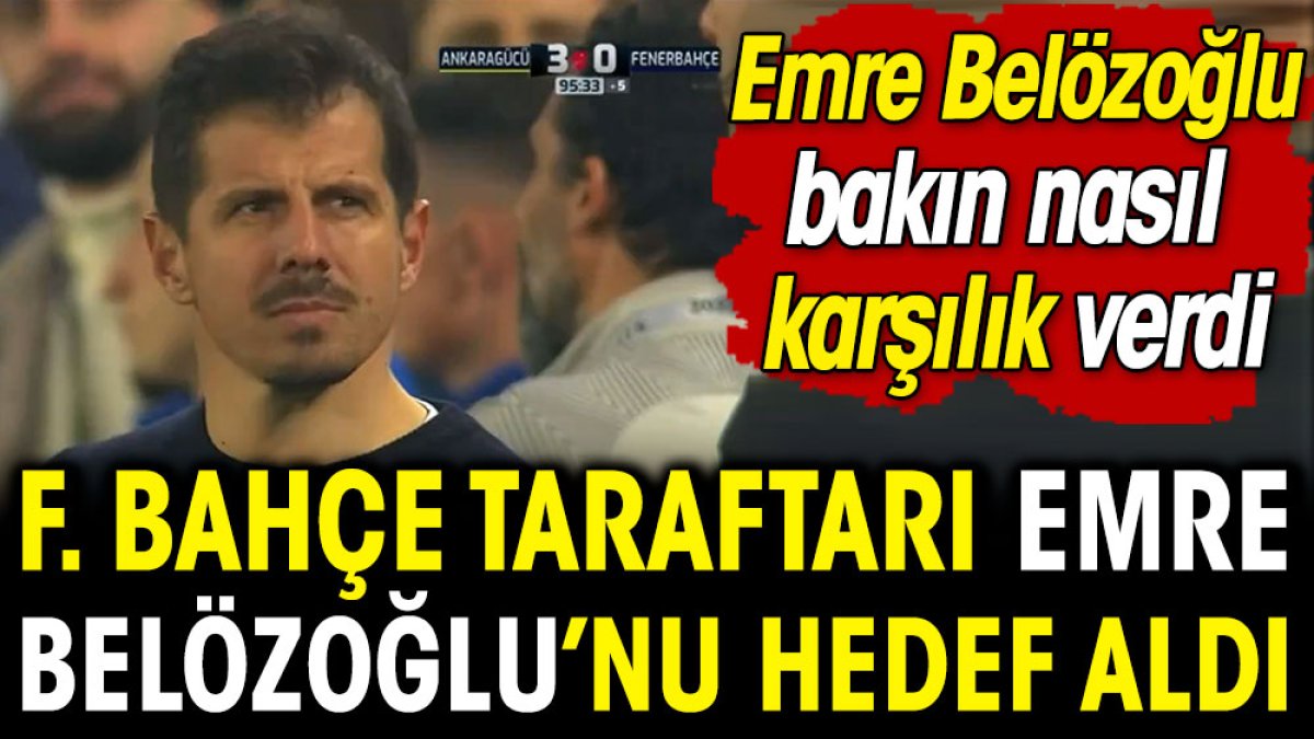 Fenerbahçe taraftarı Emre Belözoğlu'nu hedef aldı. Emre Belözoğlu bakın ne yaptı