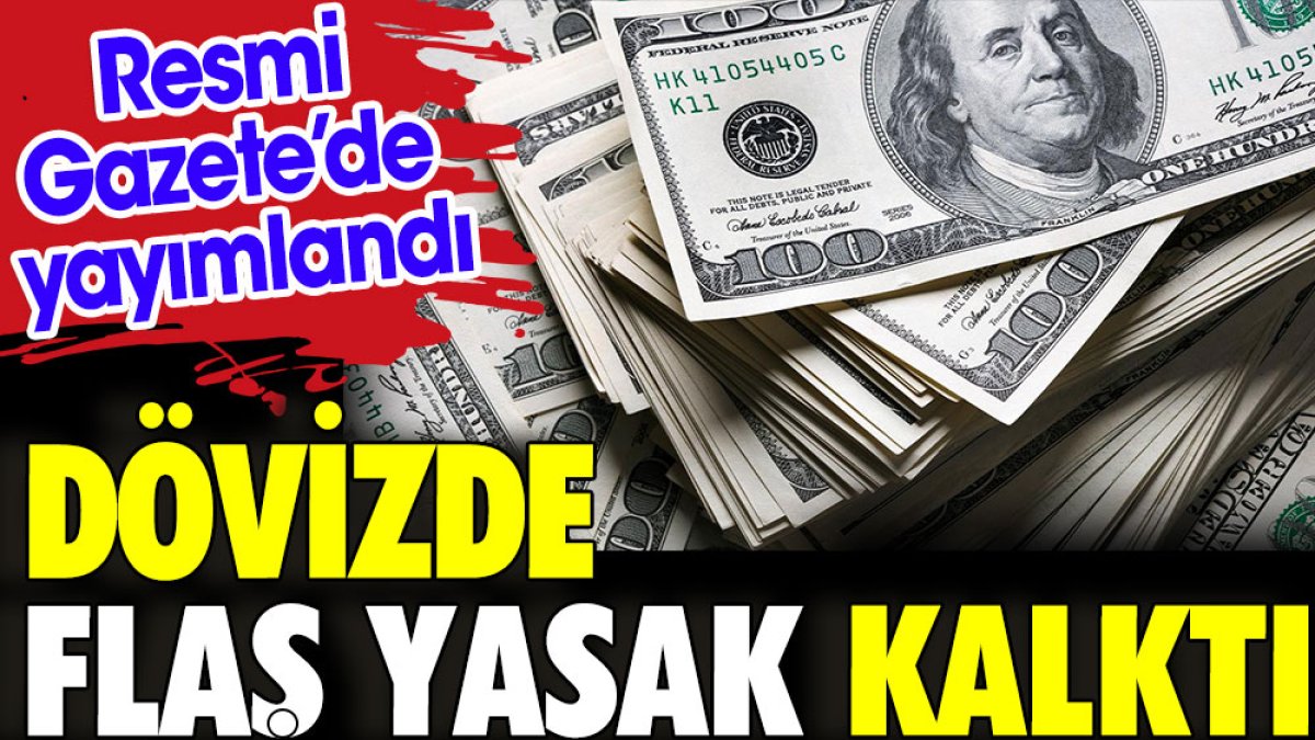 Dövizde flaş yasak kalktı. Resmi Gazete'de yayımlandı