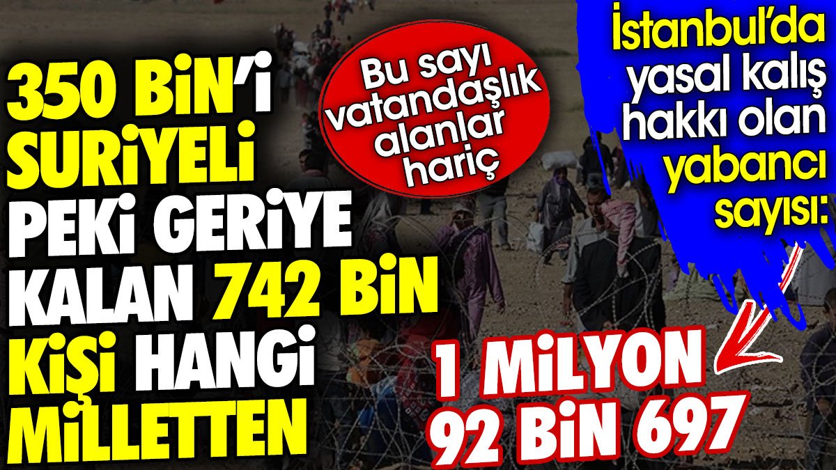 İstanbul'da 350 bin Suriyeli sığınmacı varsa geriye kalan hangi milletten ? Kafaları karıştıran açıklama