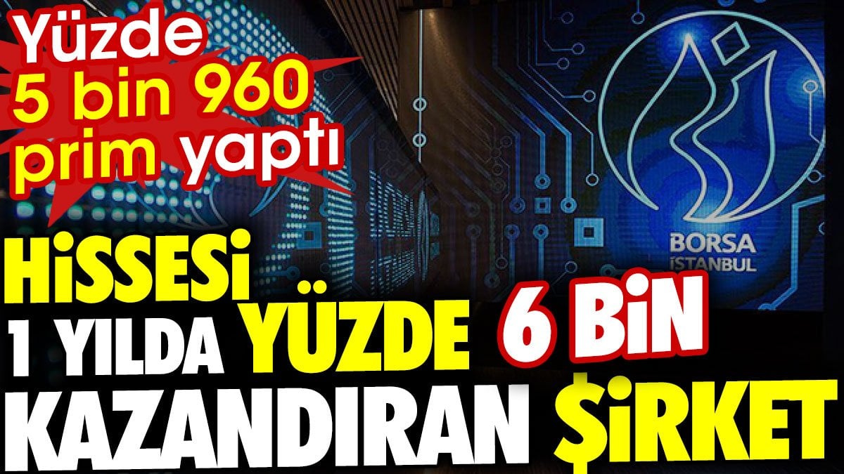 Hissesi 1 yılda yüzde 6 bin kazandıran şirket. Yüzde 5 bin 960 prim yaptı