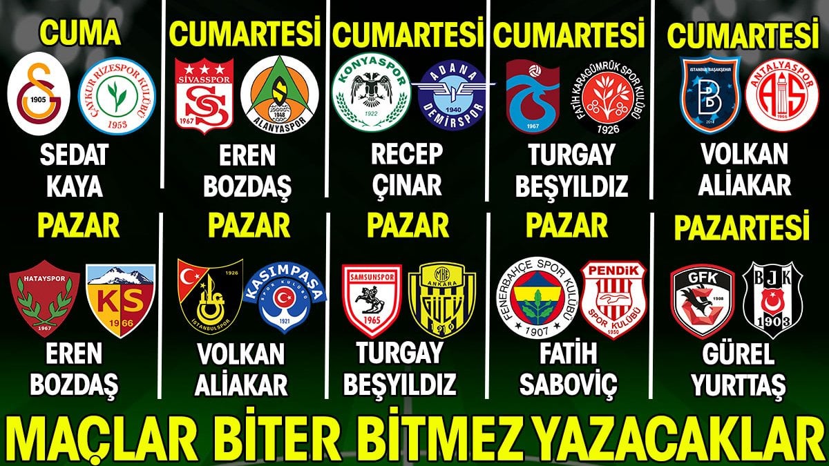 Süper Lig'de 29. hafta heyecanı Yeniçağ'da! Maçlar biter bitmez yazacaklar