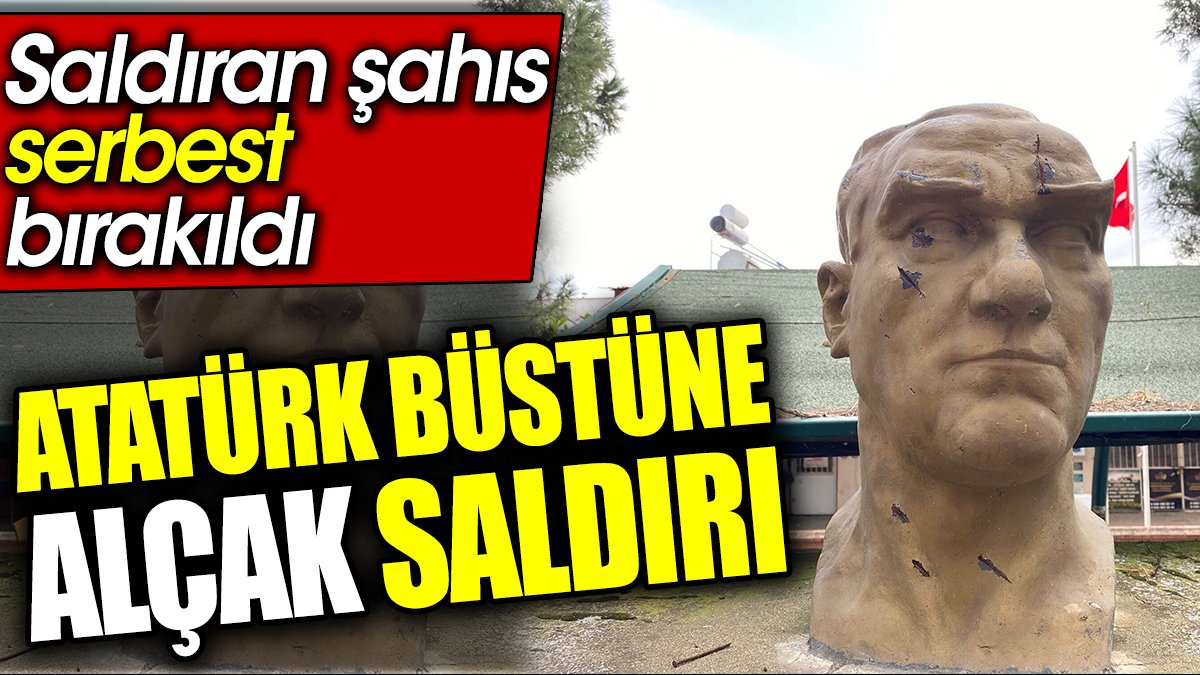 Atatürk büstüne alçak saldırı. Saldıran şahıs serbest bırakıldı