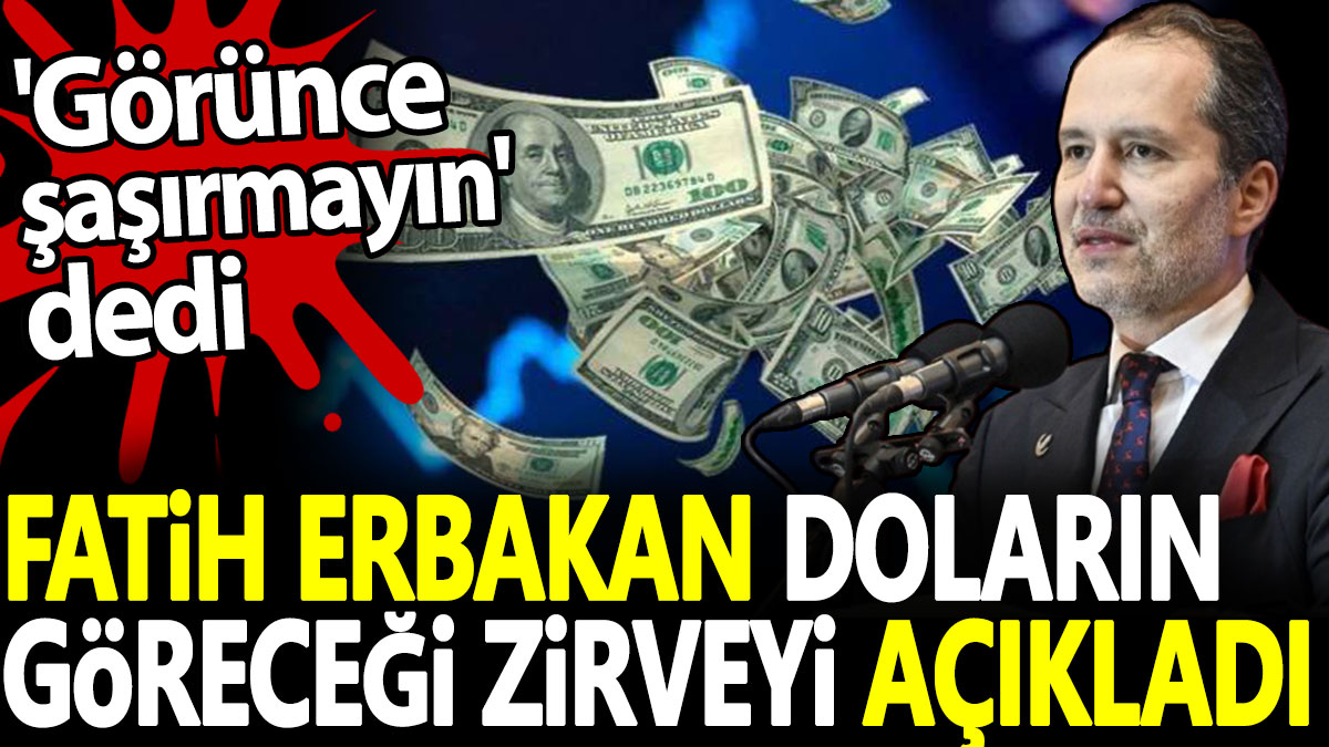 Fatih Erbakan doların göreceği zirveyi açıkladı. 'Görünce şaşırmayın' dedi