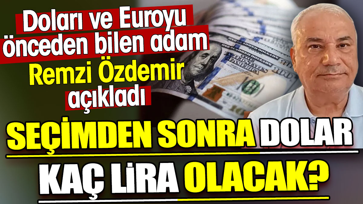 Doları Euroyu önceden bilen adam Remzi Özdemir seçimden sonra doların kaç lira olacağını açıkladı