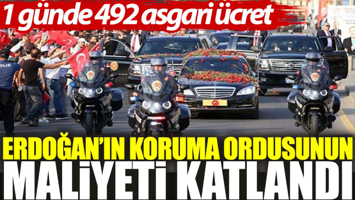 Erdoğan’ın koruma ordusunun maliyeti katlandı: 1 günde 492 asgari ücret