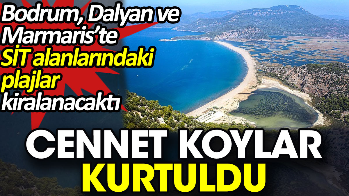 Bodrum, Dalyan ve Marmaris’te SİT alanları plaj olarak kiralanacaktı. Cennet koylar kurtuldu